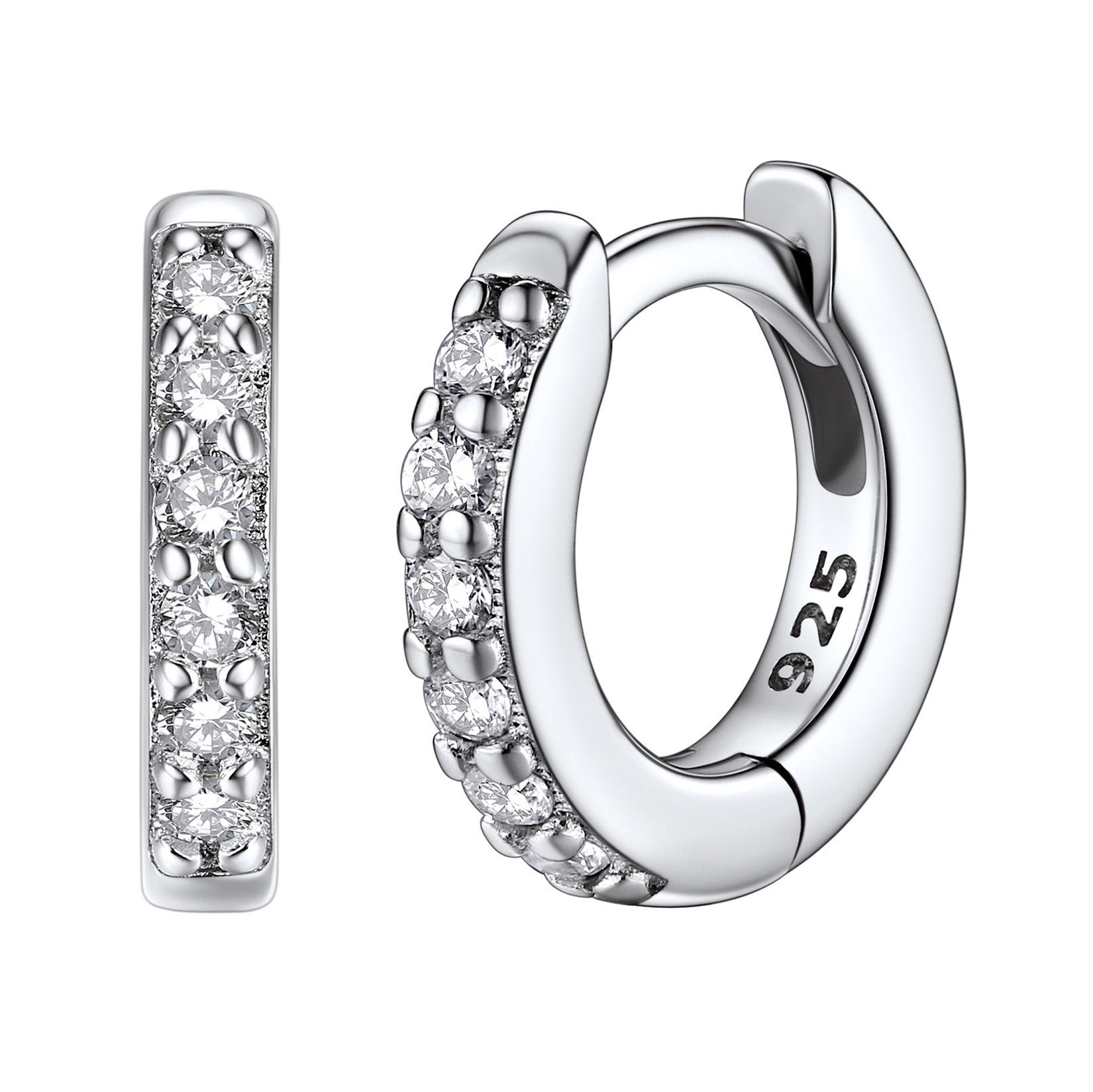 Sparkling Cubic Zirconia Huggie Hoop Earrings for Men Women