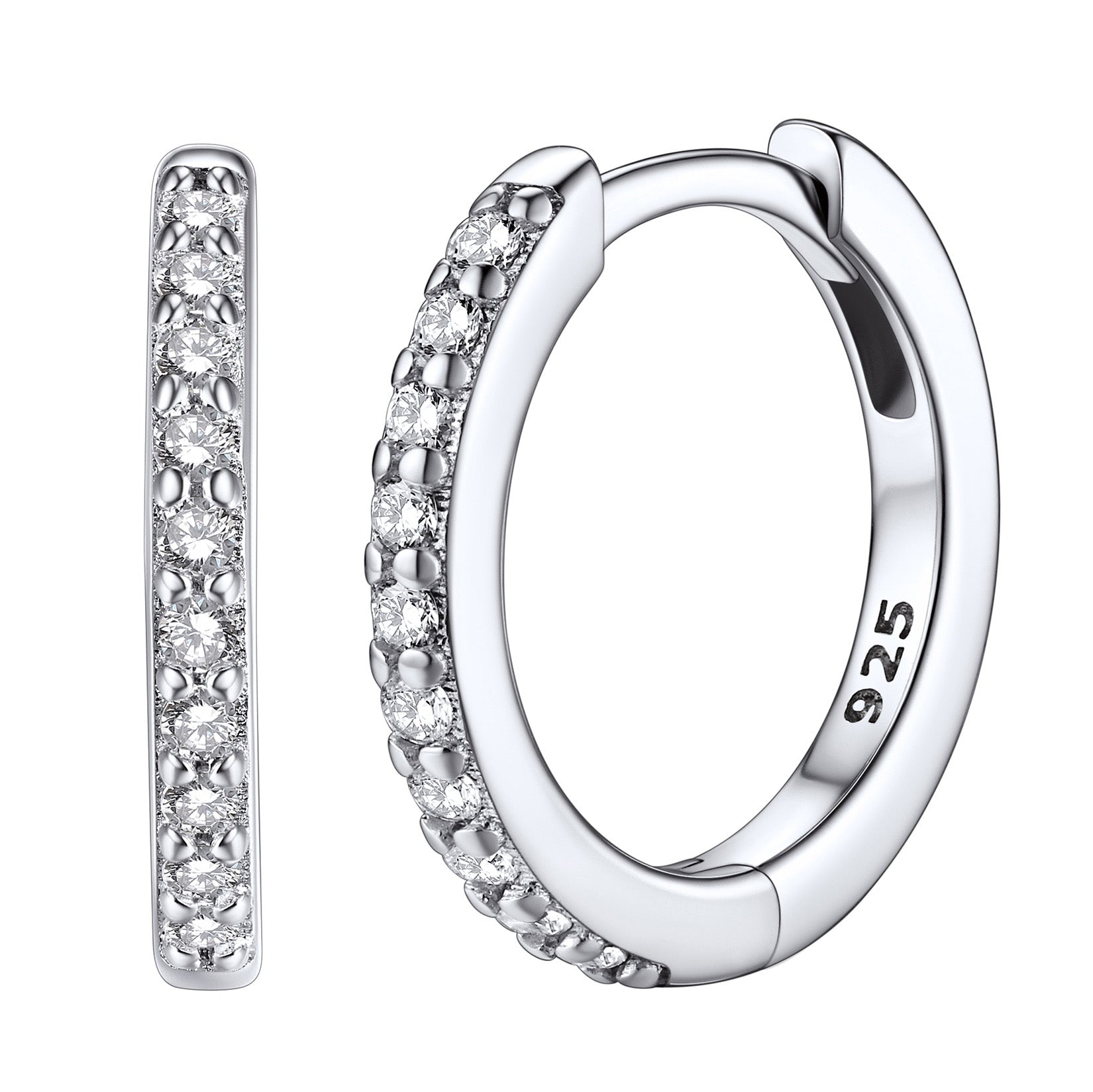 Sparkling Cubic Zirconia Huggie Hoop Earrings for Men Women