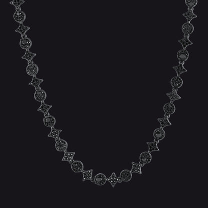 Cubic Zircon Four Pointed Star Link Tennis Necklace for Men Rappers