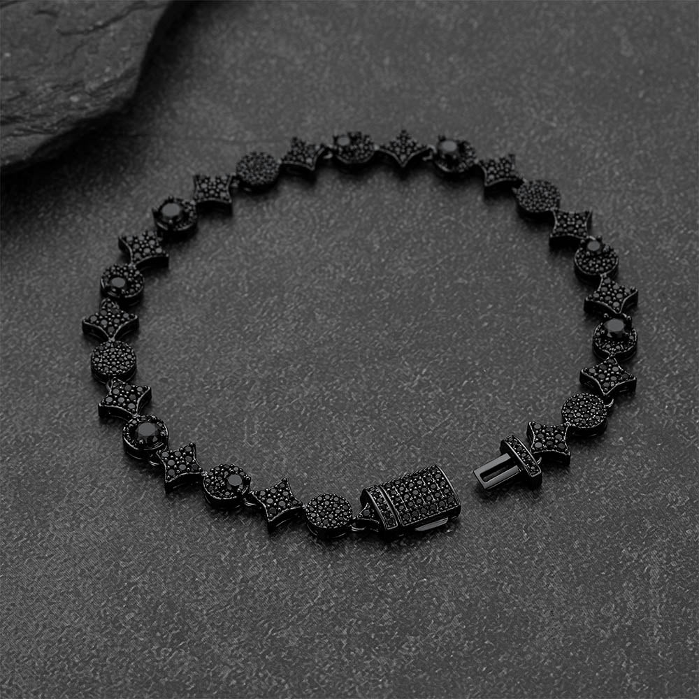 Cubic Zircon Star Four-Pointed Chain Tennis Bracelet for Men