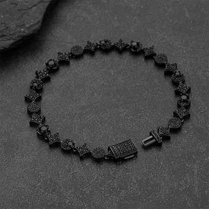 Cubic Zircon Star Four-Pointed Chain Tennis Bracelet for Men