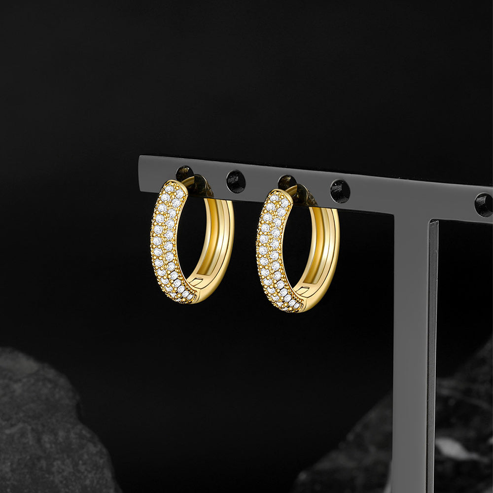 Cubic Zirconia Hoop Earrings for Men - FaithHeart Jewelry