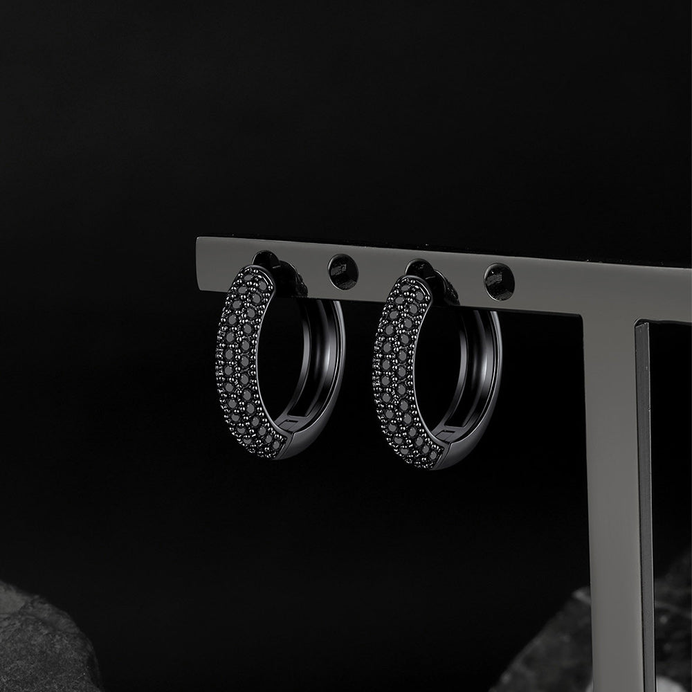 Cubic Zirconia Hoop Earrings for Men - FaithHeart Jewelry