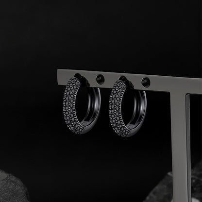 Cubic Zirconia Hoop Earrings for Men - FaithHeart Jewelry