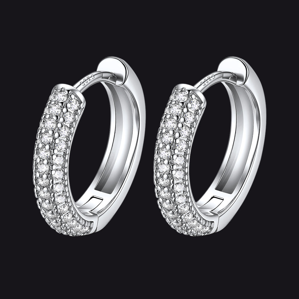 Cubic Zirconia Hoop Earrings for Men - FaithHeart Jewelry