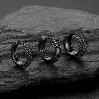 Cubic Zirconia Hoop Earrings for Men - FaithHeart Jewelry