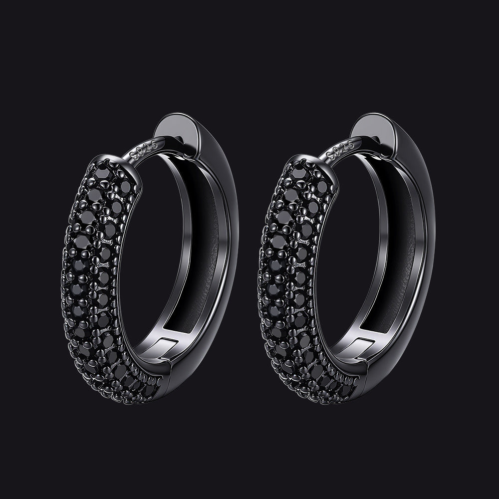Cubic Zirconia Hoop Earrings for Men - FaithHeart Jewelry