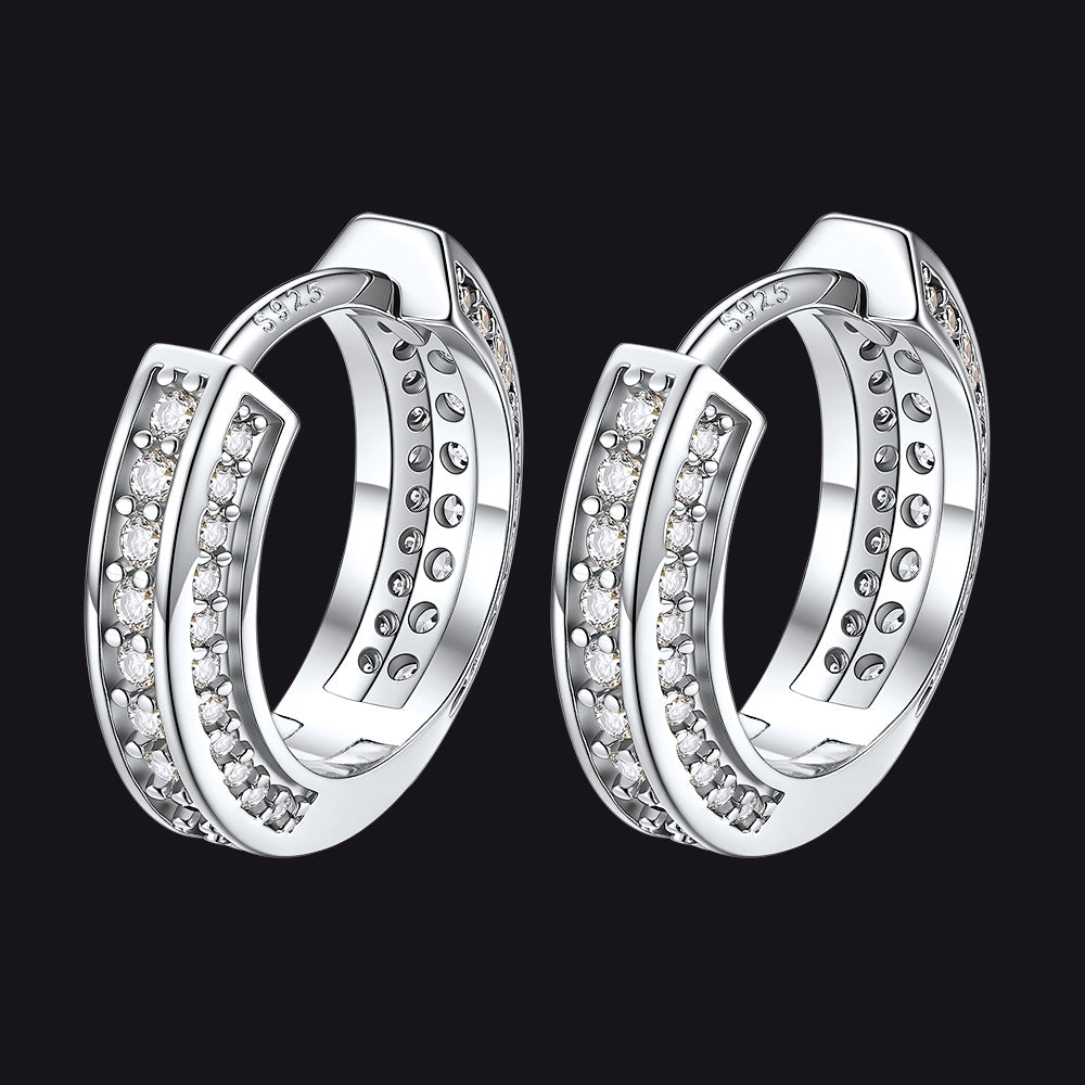 Cubic Zirconia Hoop Earrings for Men - FaithHeart Jewelry