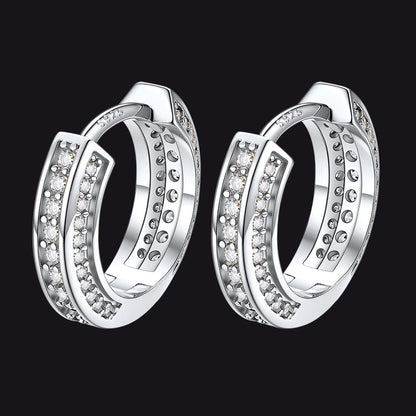 Cubic Zirconia Hoop Earrings for Men - FaithHeart Jewelry