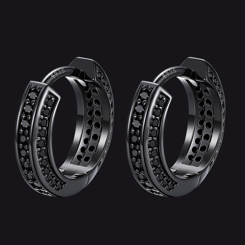 Cubic Zirconia Hoop Earrings for Men - FaithHeart Jewelry