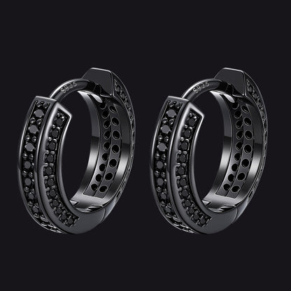 Cubic Zirconia Hoop Earrings for Men - FaithHeart Jewelry