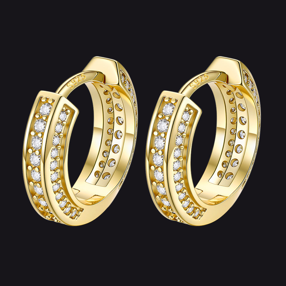 Cubic Zirconia Hoop Earrings for Men - FaithHeart Jewelry