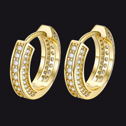 Cubic Zirconia Hoop Earrings for Men - FaithHeart Jewelry
