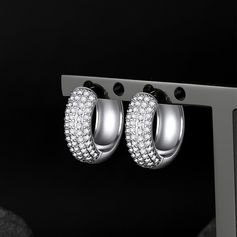 Cubic zirconia hoop earrings for men