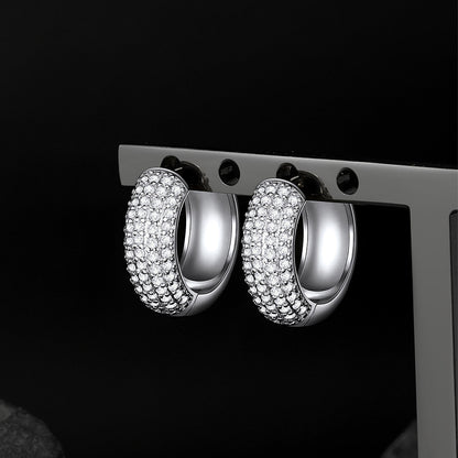 Cubic zirconia hoop earrings for men