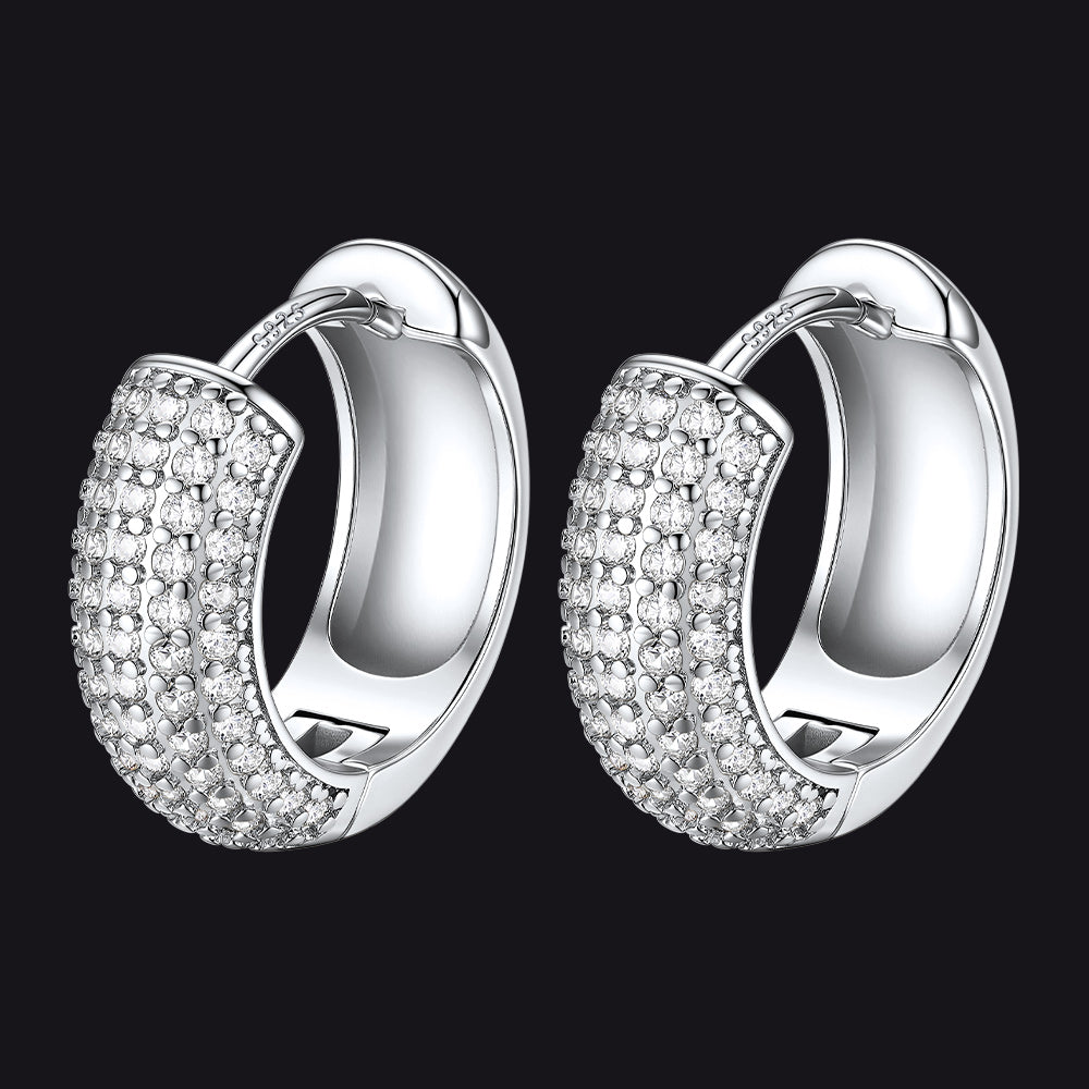Cubic Zirconia Hoop Earrings for Men - FaithHeart Jewelry