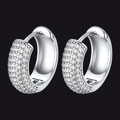 Cubic Zirconia Hoop Earrings for Men - FaithHeart Jewelry