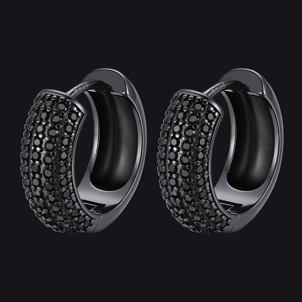 Cubic Zirconia Hoop Earrings for Men - FaithHeart Jewelry