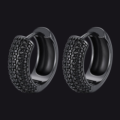 Cubic Zirconia Hoop Earrings for Men - FaithHeart Jewelry
