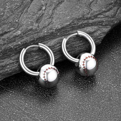 FaithHeart Baseball Drop Hoop Earrings for Men Women FaithHeart