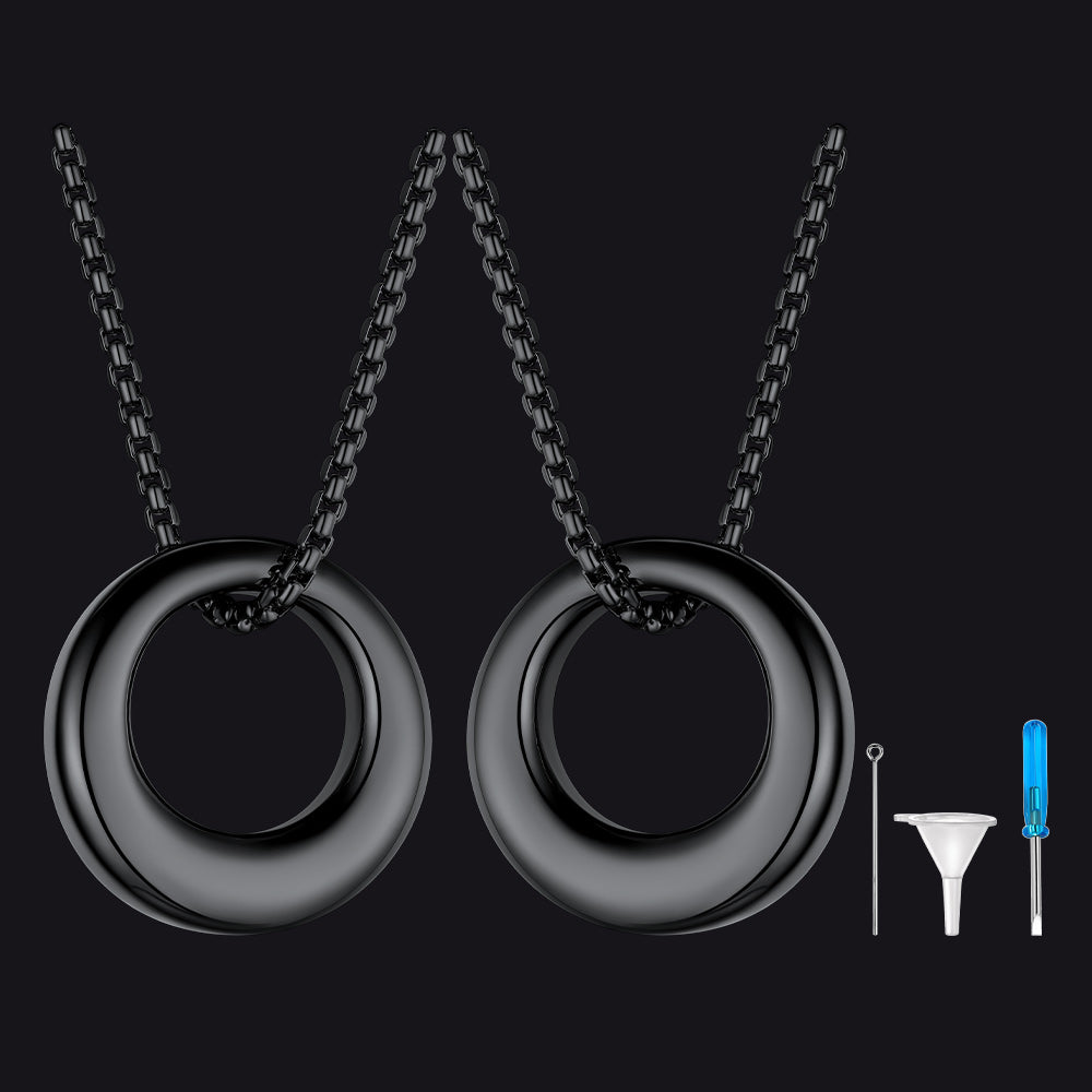 Custom Circle of Life Urn Ashes Necklace for Men Women