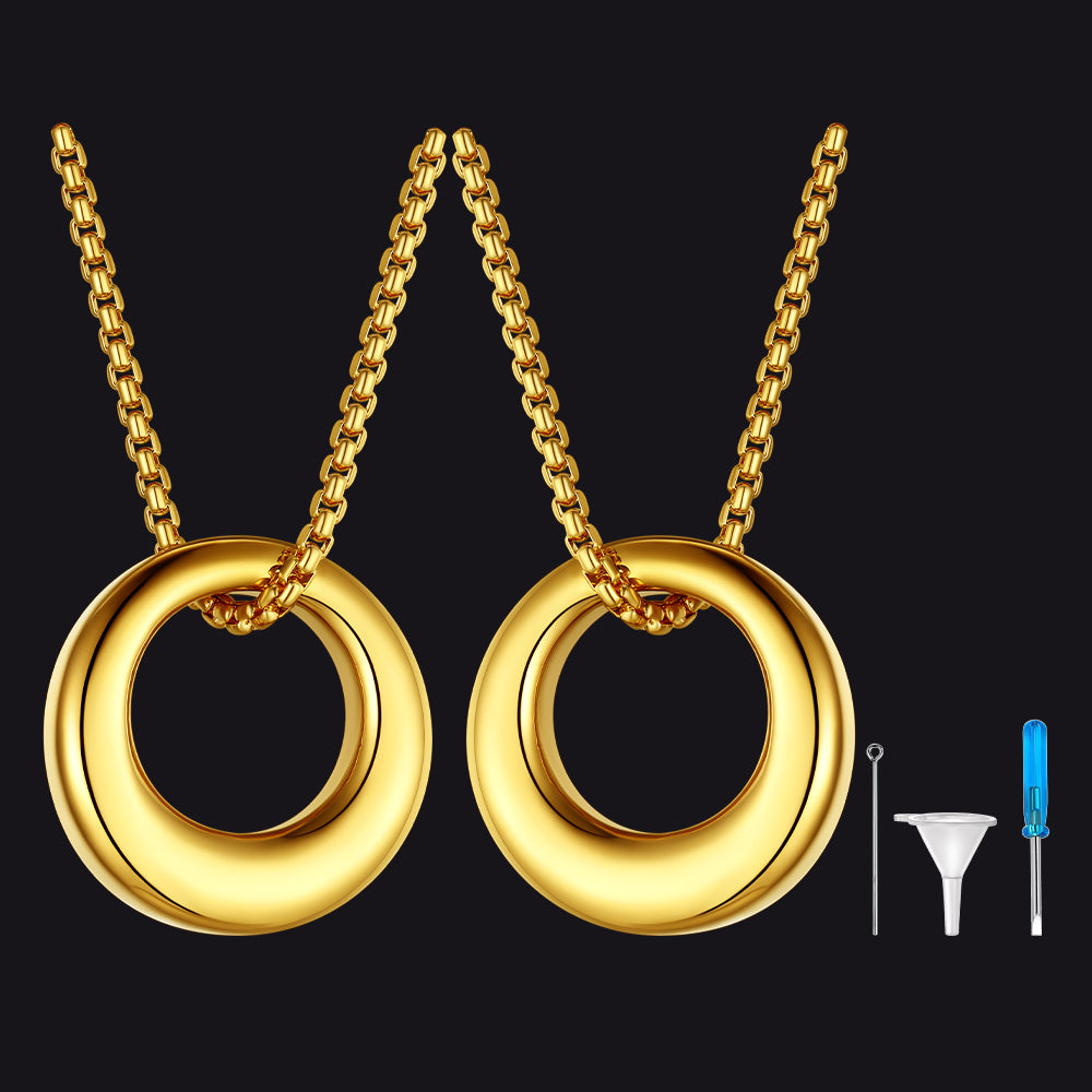 Custom Circle of Life Urn Ashes Necklace for Men Women