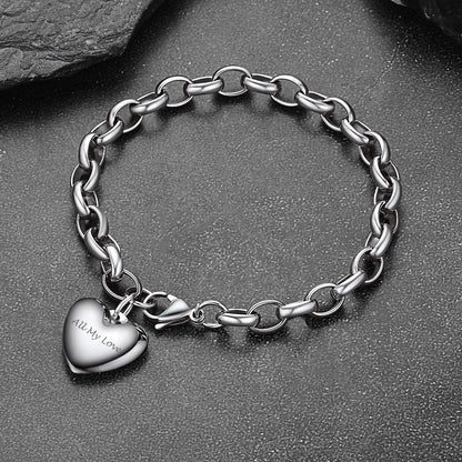 Custom Heart Shape Bracelets Memorial Gift for Men Women