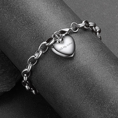 Custom Heart Shape Bracelets Memorial Gift for Men Women