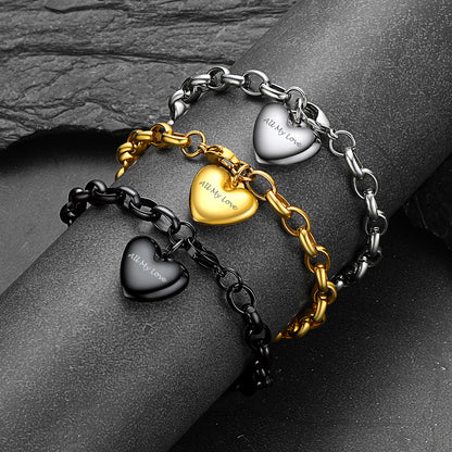 Custom Heart Shape Bracelets Memorial Gift for Men Women