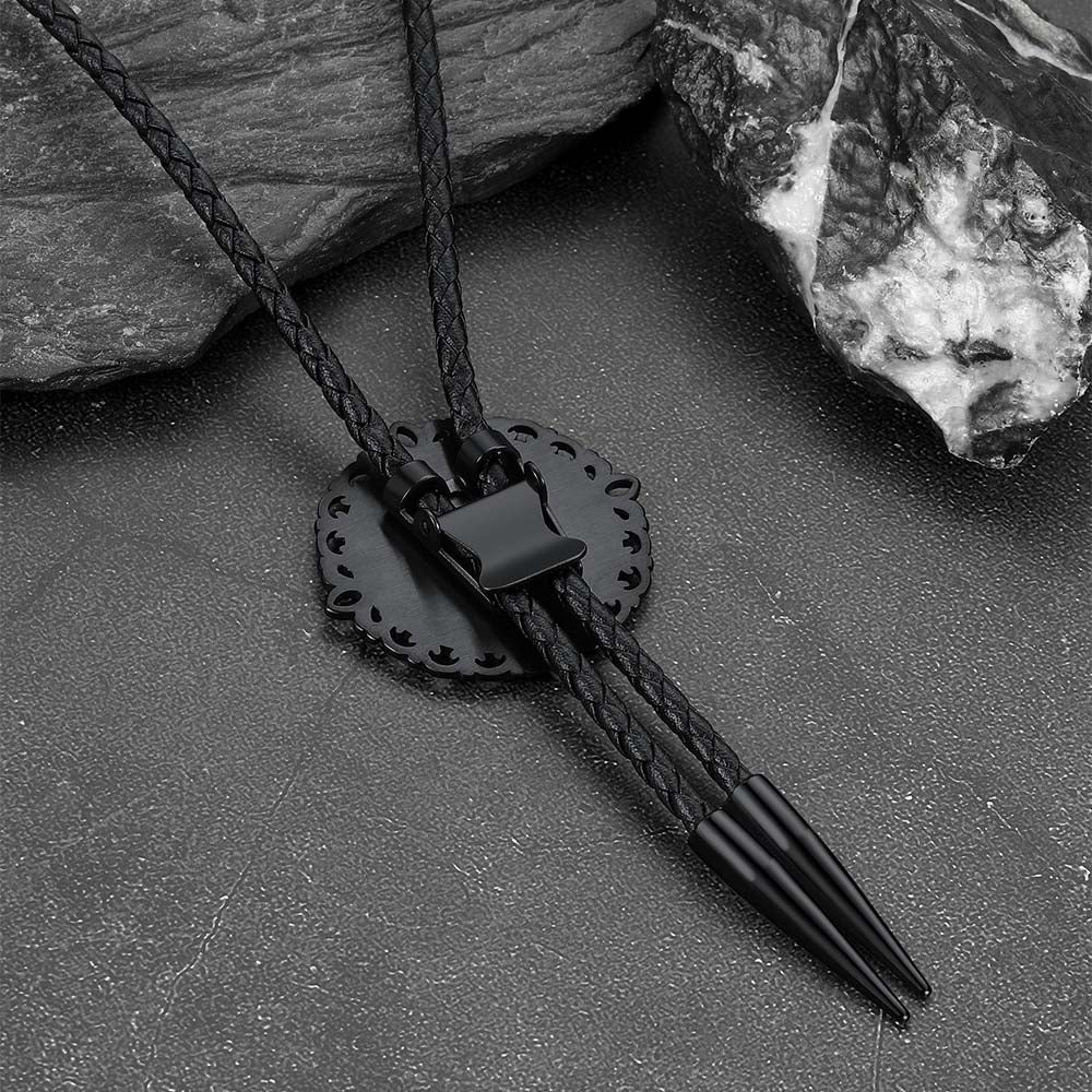 Custom Photo Bolo Ties Vintage Western Style Leather Necktie FaithHeart