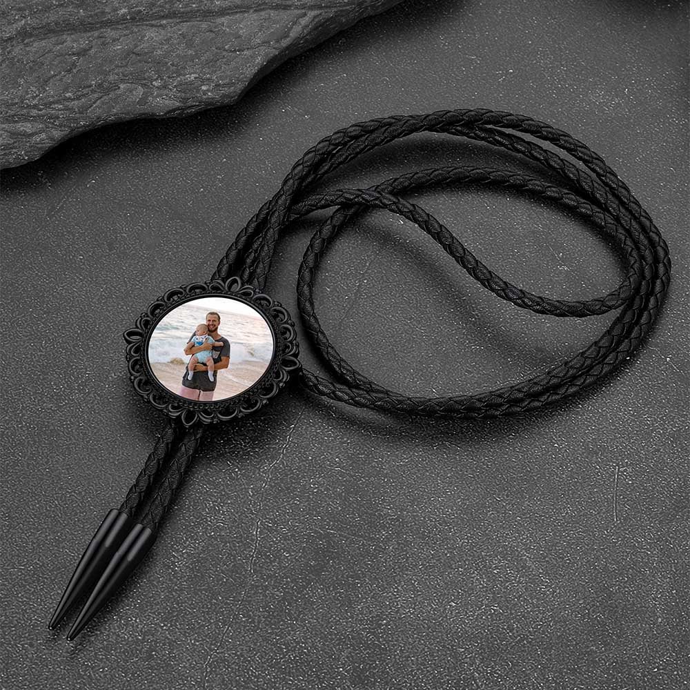 Custom Photo Bolo Ties Vintage Western Style Leather Necktie FaithHeart