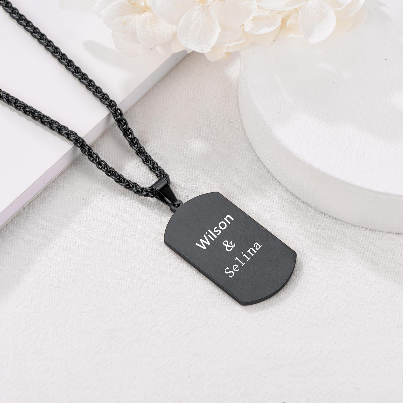 Custom Photo Dog Tag Necklace with Picture For Men FaithHeart