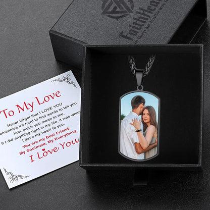 Custom Photo Dog Tag Necklace with Picture For Men Women