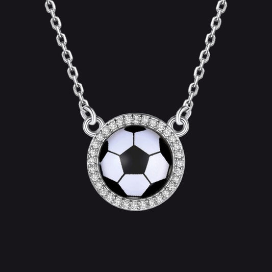   Custom Sports Necklace Name Tag with Zircon for Fans Athleteimg