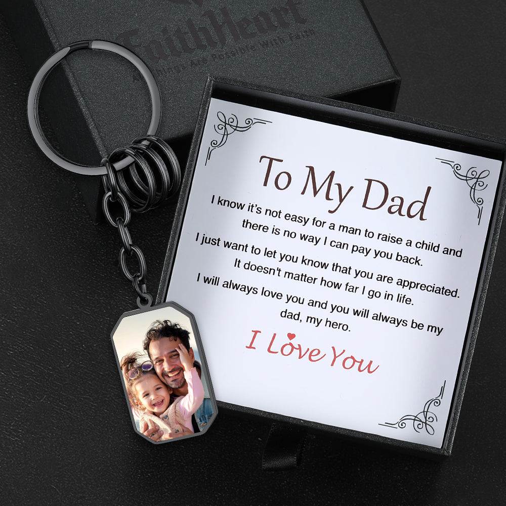 Faithheart Custom Spotify Code Dog Tag Photo Keychain Gift for Dad FaithHeart Jewelry