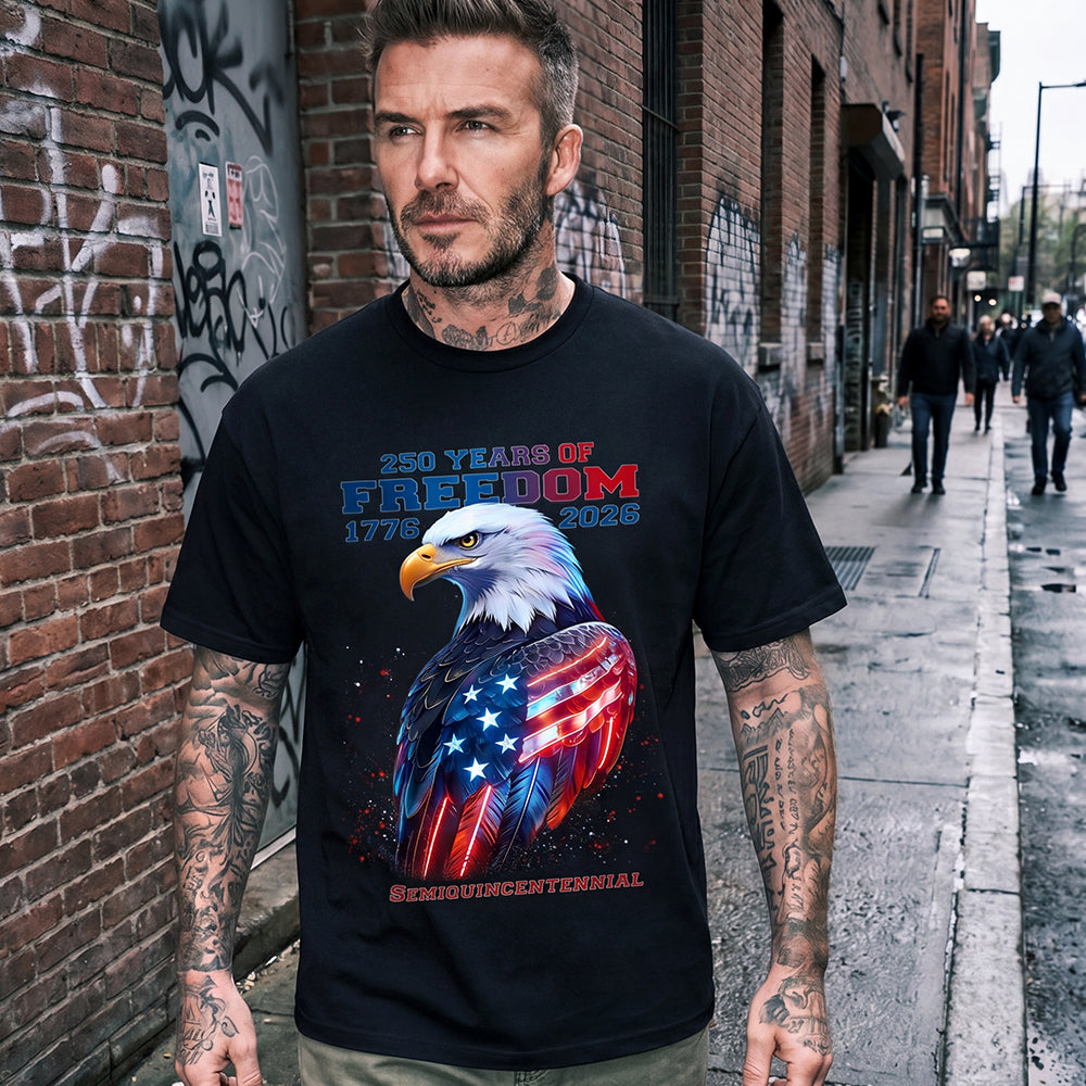 Custom 250th Anniversary USA Flag Patriotic T-Shirt for Men  