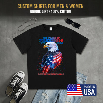 Custom 250th Anniversary USA Flag Patriotic T-Shirt for Men  