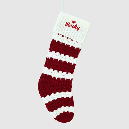 Custom Embroidered Name Christmas Stocking | Red
