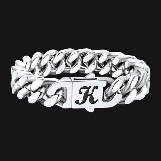 Custom Engraving Cuban Link Chain Bracelet 5/7/9/12mm Width for Men - FaithHeart Jewelryimg