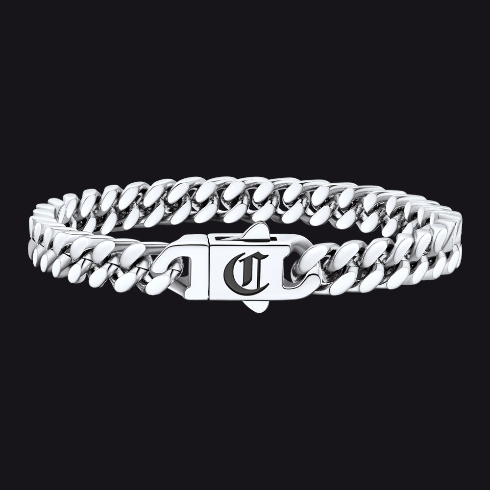 Custom Engraving Cuban Link Chain Bracelet 5/7/9/12mm Width for Men - FaithHeart Jewelry