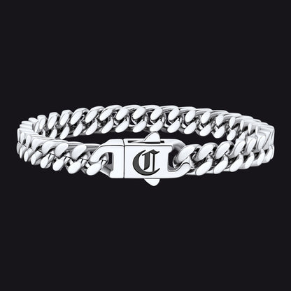 Custom Engraving Cuban Link Chain Bracelet 5/7/9/12mm Width for Men - FaithHeart Jewelry