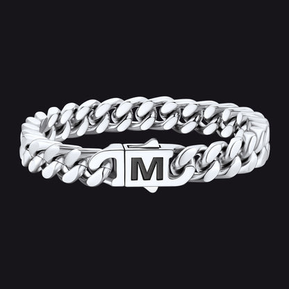 Custom Engraving Cuban Link Chain Bracelet 5/7/9/12mm Width for Men - FaithHeart Jewelry