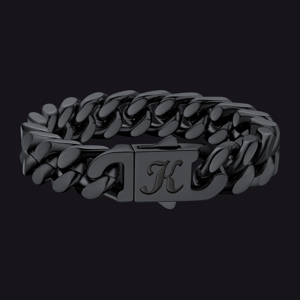Custom Engraving Cuban Link Chain Bracelet 5/7/9/12mm Width for Men - FaithHeart Jewelry