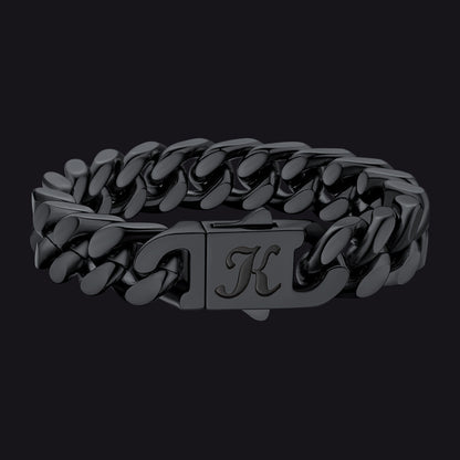 Custom Engraving Cuban Link Chain Bracelet 5/7/9/12mm Width for Men - FaithHeart Jewelry