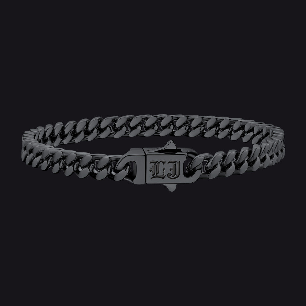 Custom Engraving Cuban Link Chain Bracelet 5/7/9/12mm Width for Men - FaithHeart Jewelry