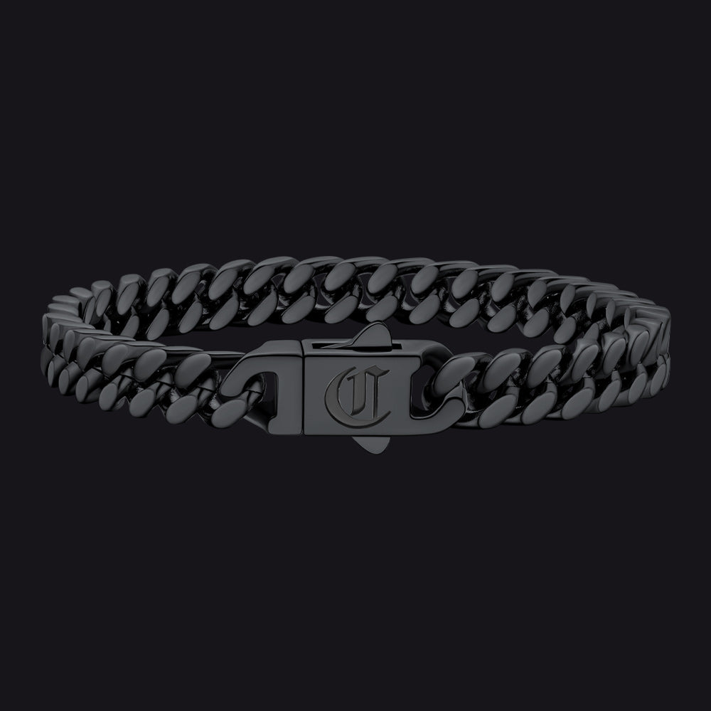 Custom Engraving Cuban Link Chain Bracelet 5/7/9/12mm Width for Men - FaithHeart Jewelry