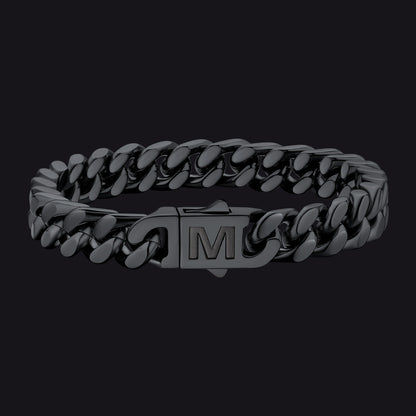 Custom Engraving Cuban Link Chain Bracelet 5/7/9/12mm Width for Men - FaithHeart Jewelry