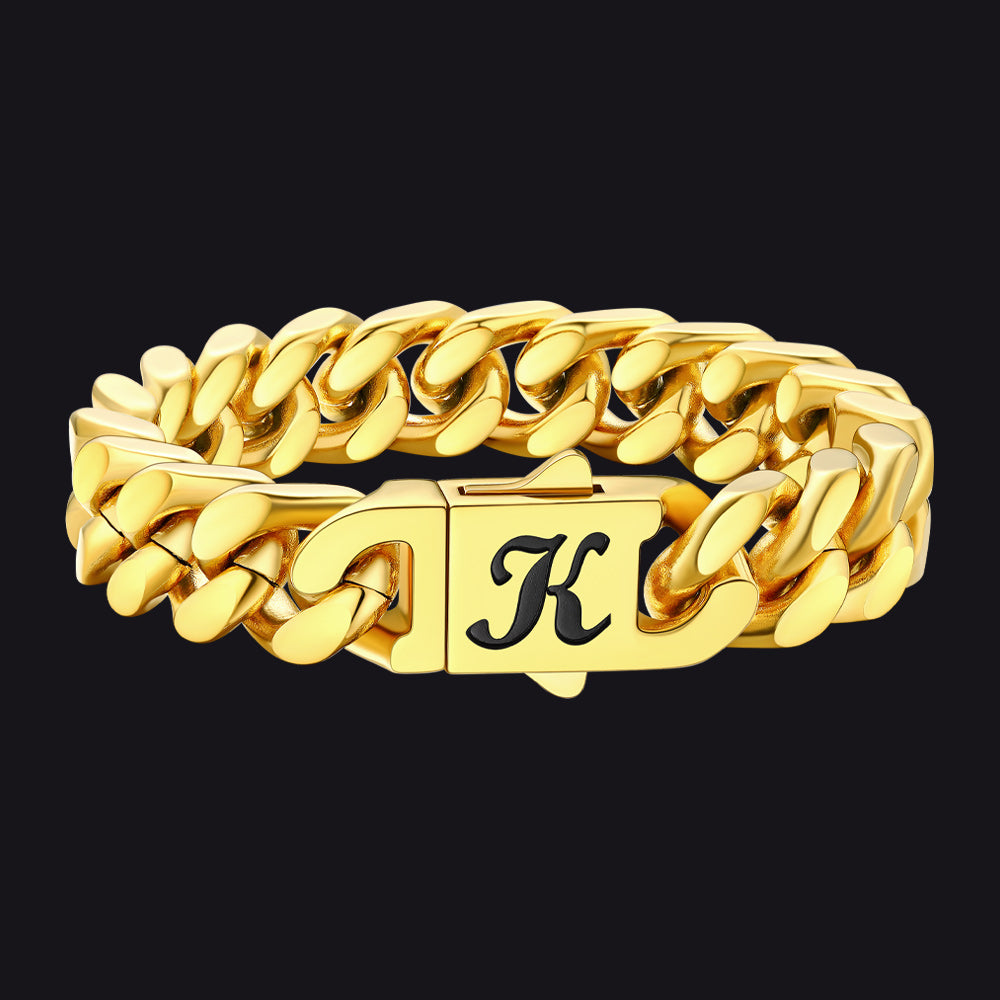 Custom Engraving Cuban Link Chain Bracelet 5/7/9/12mm Width for Men - FaithHeart Jewelry