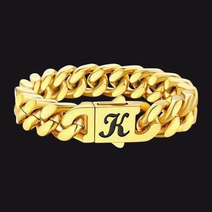 Custom Engraving Cuban Link Chain Bracelet 5/7/9/12mm Width for Men - FaithHeart Jewelry