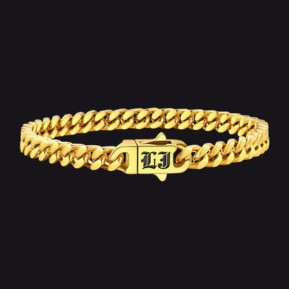 Custom Engraving Cuban Link Chain Bracelet 5/7/9/12mm Width for Men - FaithHeart Jewelry